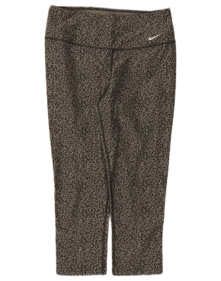 Leggings Capri Nike Dri Fit pentru femei, cu model abstract, UK 10, gri mic