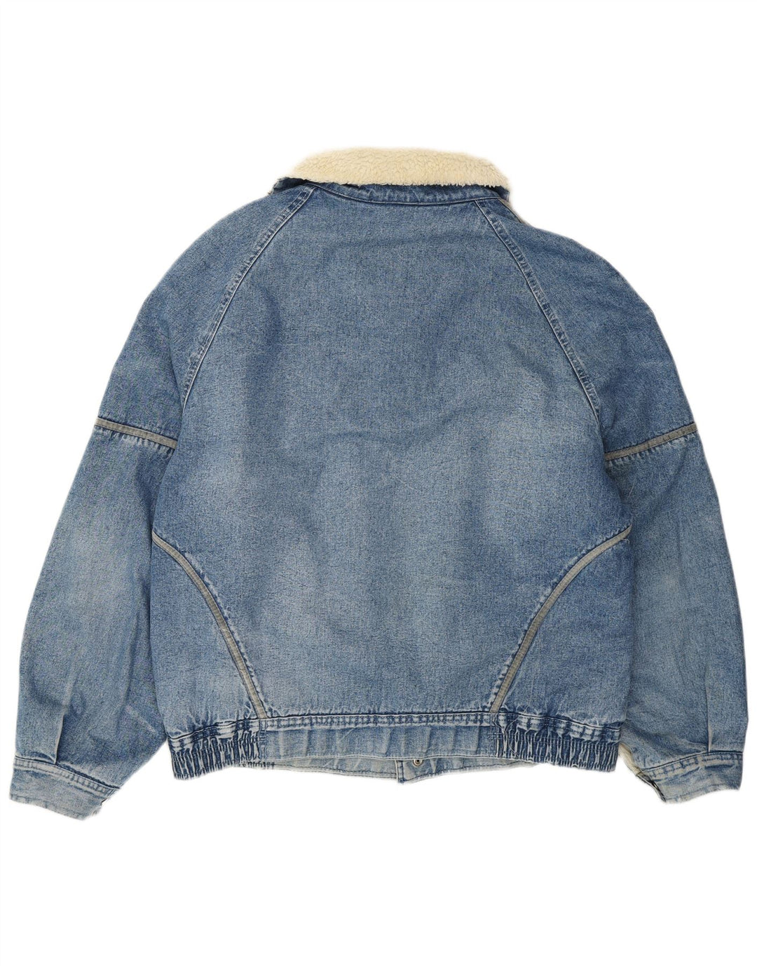 Jachetă din denim Sherpa pentru bărbați VINTAGE UK 42 XL Albastru