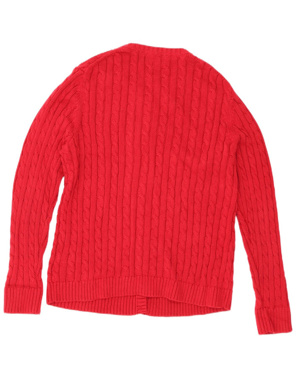 Pulover cardigan pentru femei L.L.Bean UK 18 XL bumbac roșu