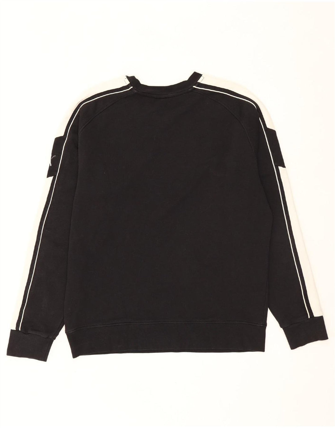 PUMA Mens Graphic Sweatshirt Jumper Large Black Colourblock Vintage Puma and Second-Hand Puma from Messina Hembry 