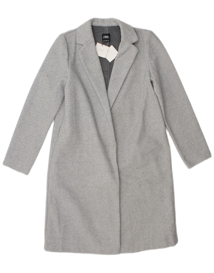 Pardesiu deschis pentru femei Zara UK 14 Medium Gri Poliester