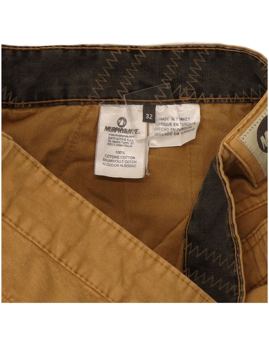 MURPHY & NYE Pantaloni chino drepți Sailmakers pentru bărbați W32 L32 bumbac bej