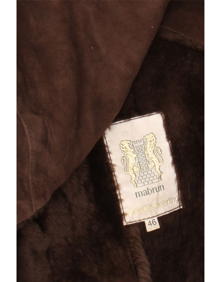 Palton din shearling pentru femei Mabrun IT 46 mare maro din shearling