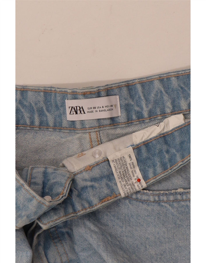 Pantaloni scurți din denim învechit pentru femei Zara EU 38 Small W28 Bumbac albastru