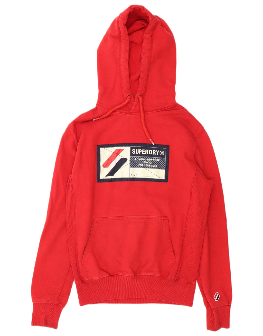 Pulover cu glugă grafic Superdry pentru bărbați, mare, roșu, bumbac