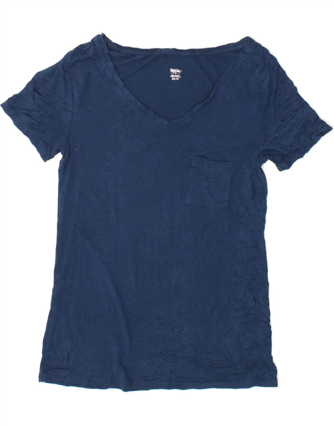 MOSSIMO Womens T-Shirt Top UK 6 XS Navy Blue Rayon Vintage Mossimo and Second-Hand Mossimo from Messina Hembry 