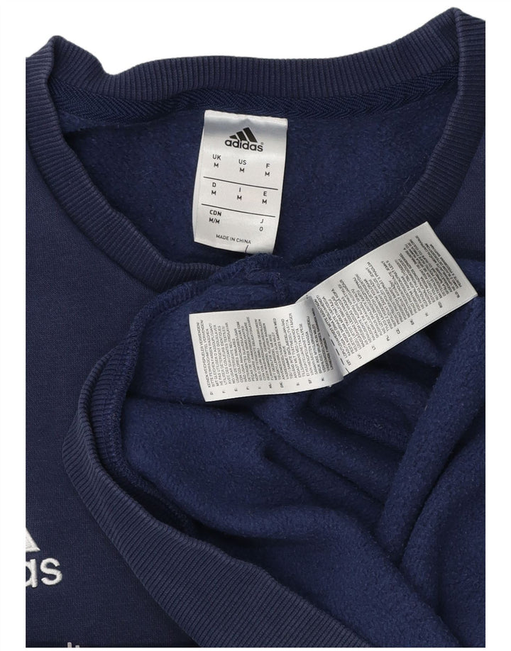 Hanorac grafic pentru bărbați Adidas Jumper mediu din bumbac bleumarin