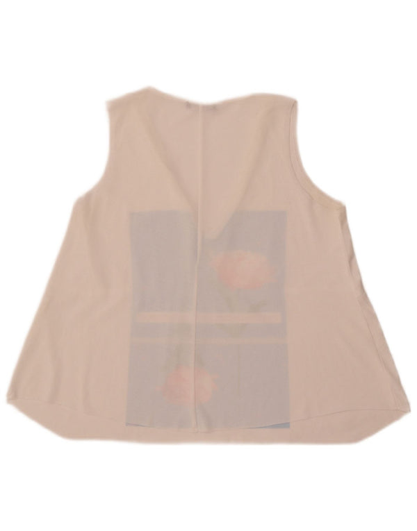 Top cu vestă grafică pentru femei Zara UK 10 Small White Floral