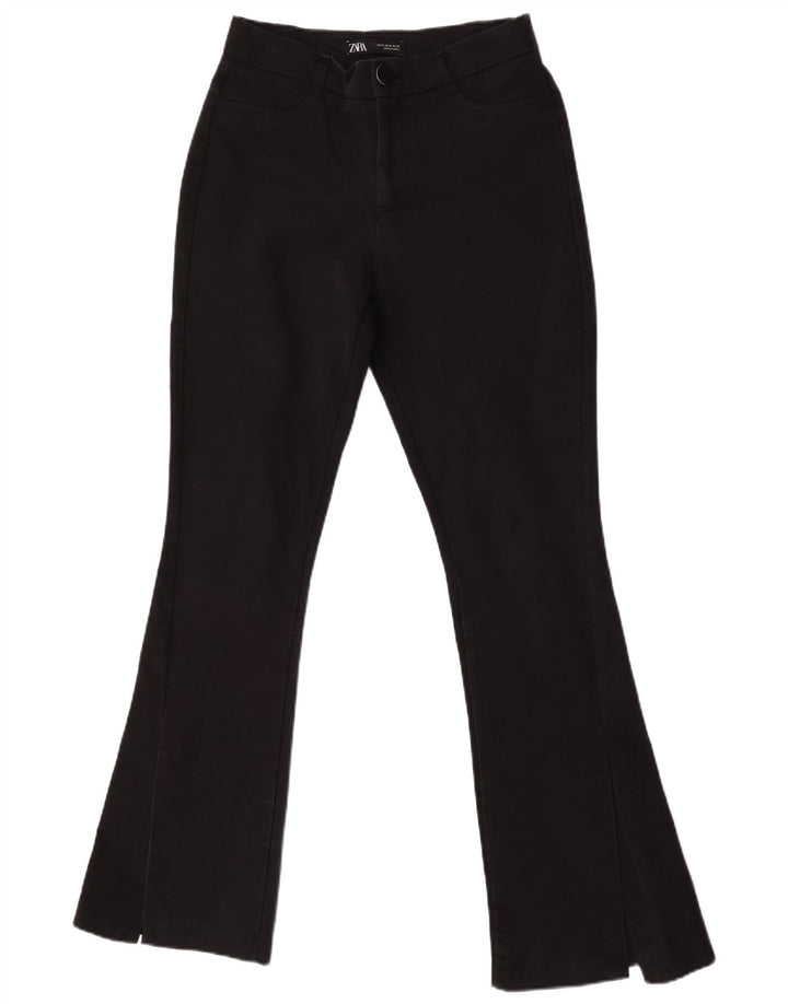 Pantaloni casual pentru femei Flare Zara Mediu L28 L32 Negri