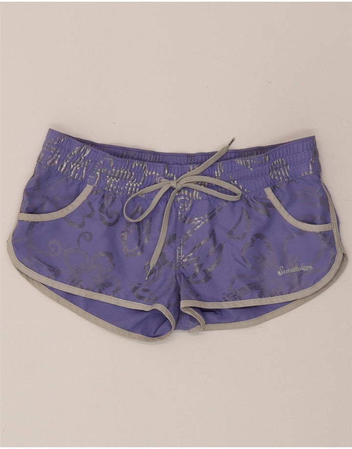 Sundek Pantaloni scurti de înot pentru femei IT 40 Poliester Floral Mov mic