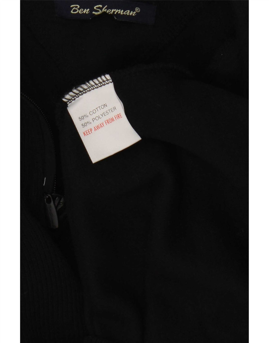 Pulover pentru bărbați Ben Sherman, cu fermoar, cu gât, bumbac mare, albastru