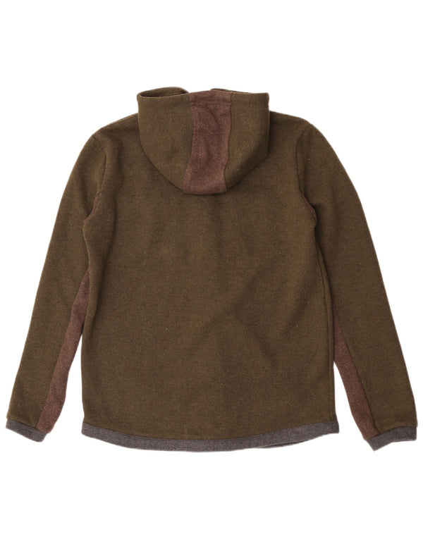 Pulover cardigan cu glugă pentru bărbați Anerkjendt XL, verde, poliester color bloc