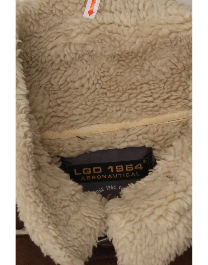 AERONAUTICA MILITARE Jachetă pentru bărbați Flight Sherpa UK 36 Poliester maro mic