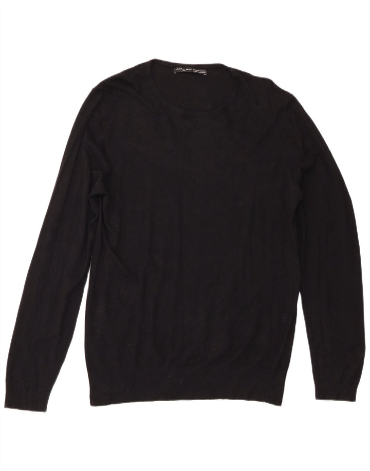 Pulover pentru bărbați Zara, cu decolteu, XL, negru