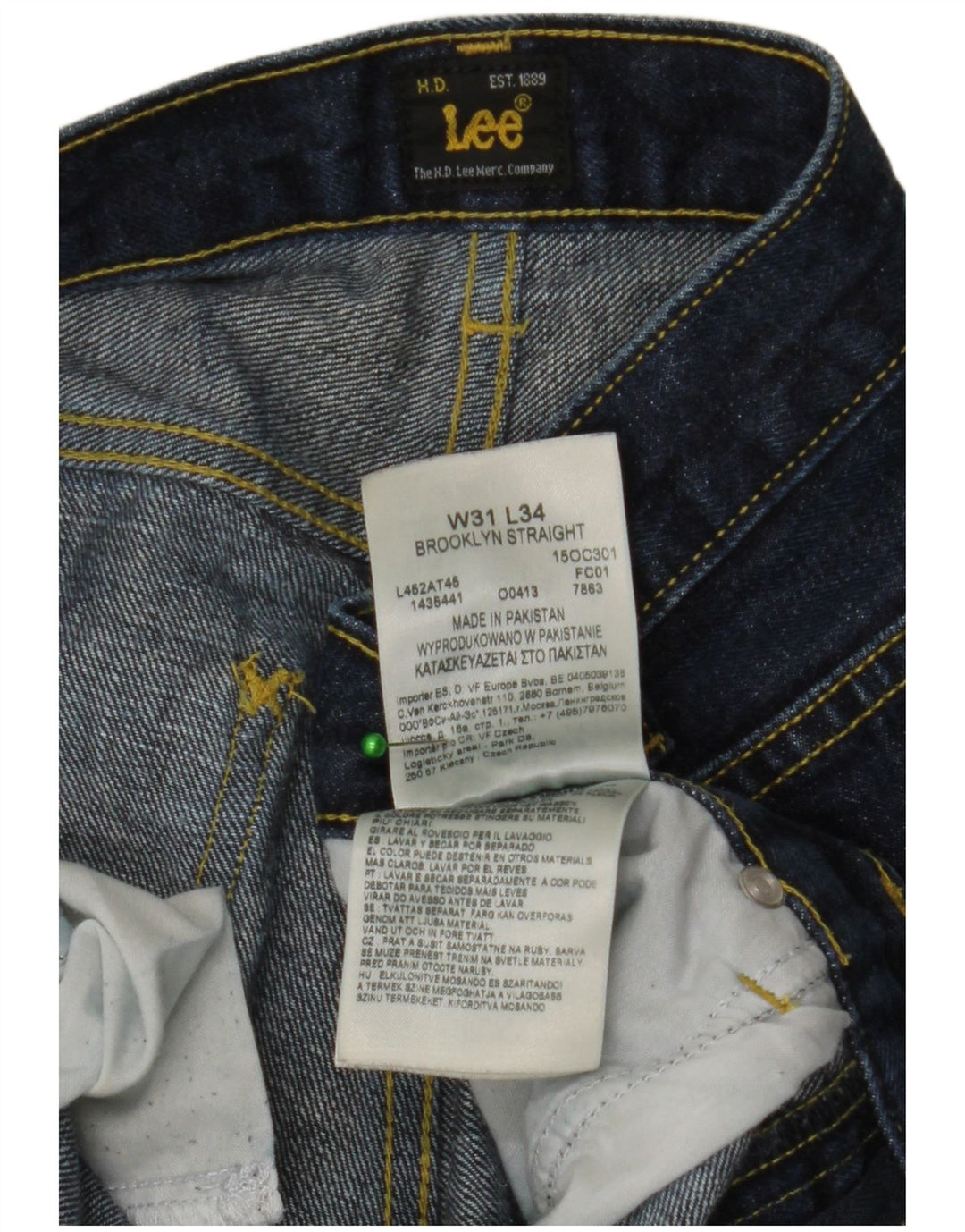 Blugi Lee Brooklyn Straight pentru bărbați W31 L34 Bumbac albastru