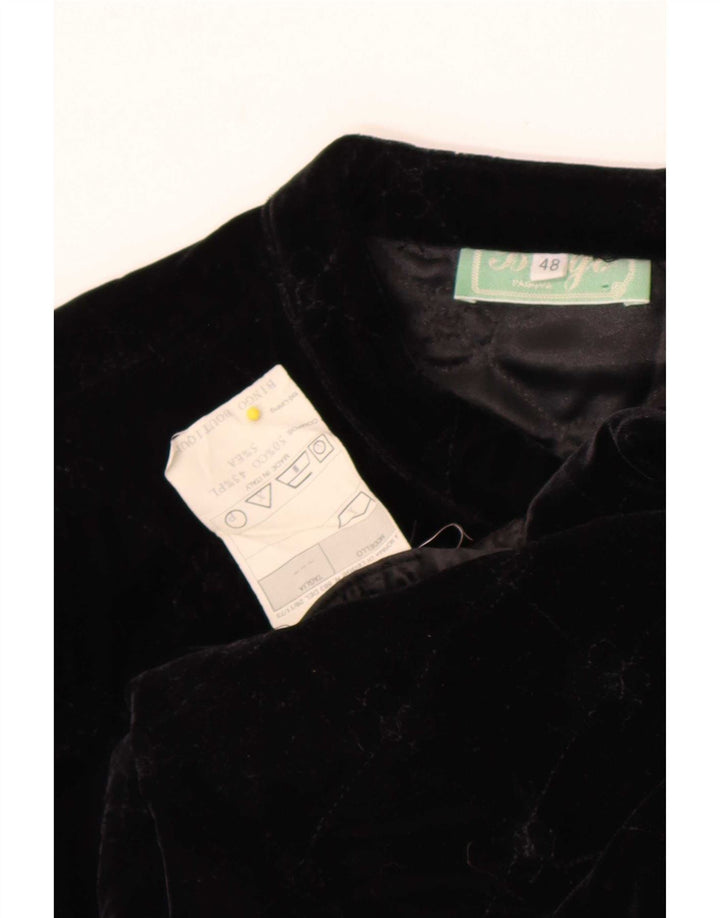 Jachetă Vintage pentru femei deschisă, IT 48 XL, bumbac negru
