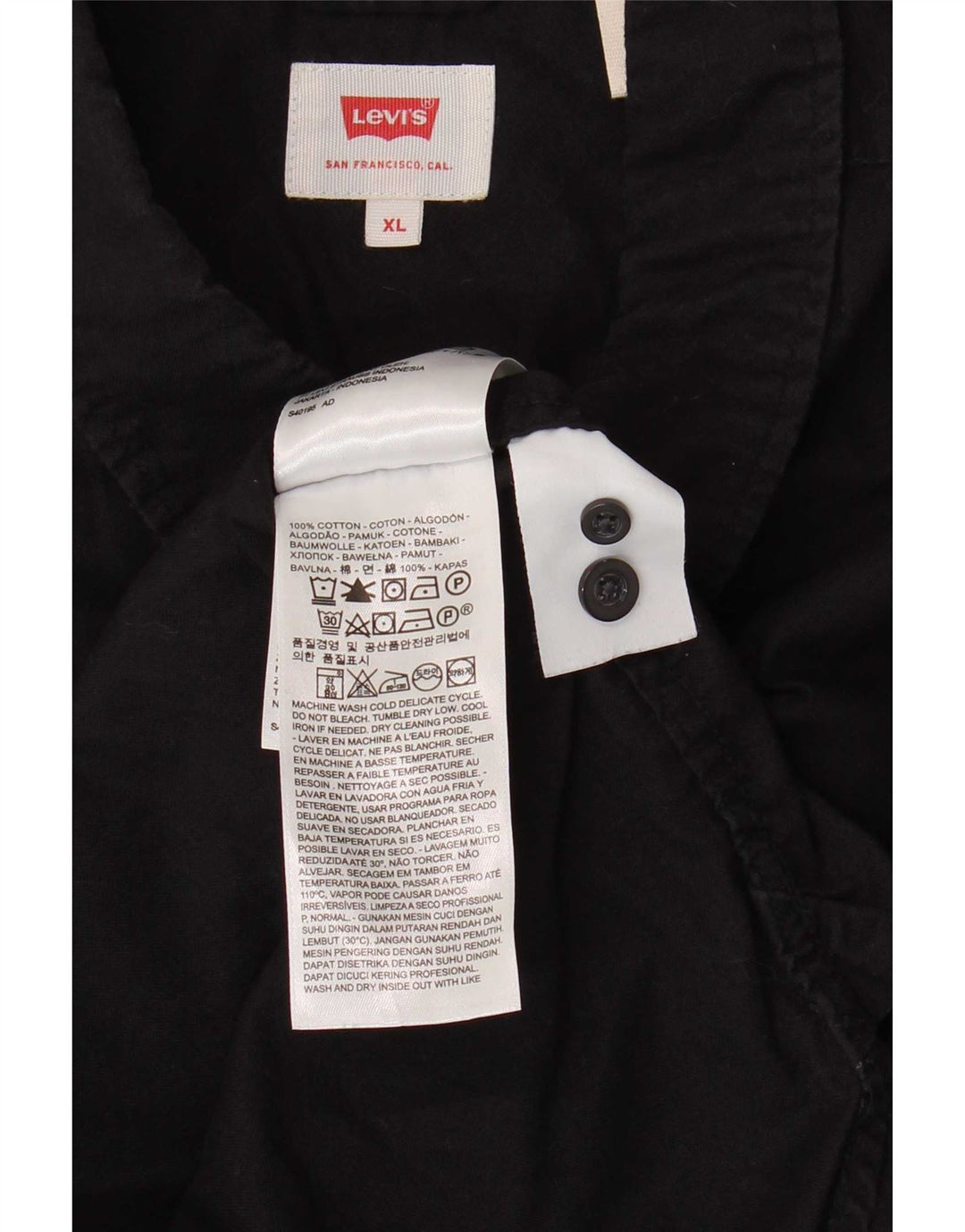 Cămașă pentru bărbați Levi's XL, bumbac negru
