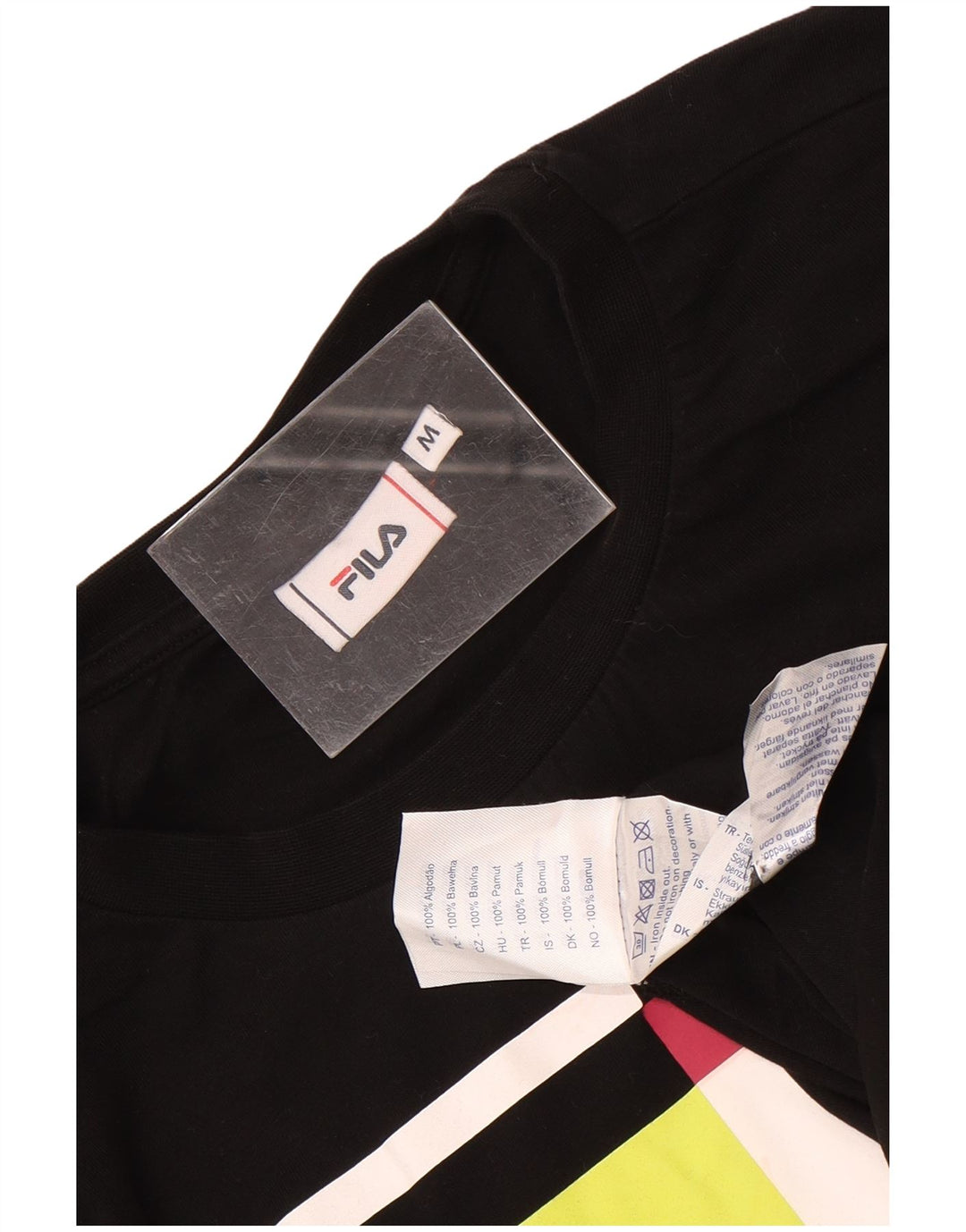 Tricou grafic Fila pentru bărbați Top Medium Negru Bumbac