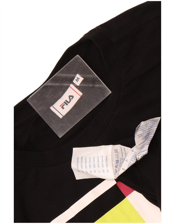 Tricou grafic Fila pentru bărbați Top Medium Negru Bumbac