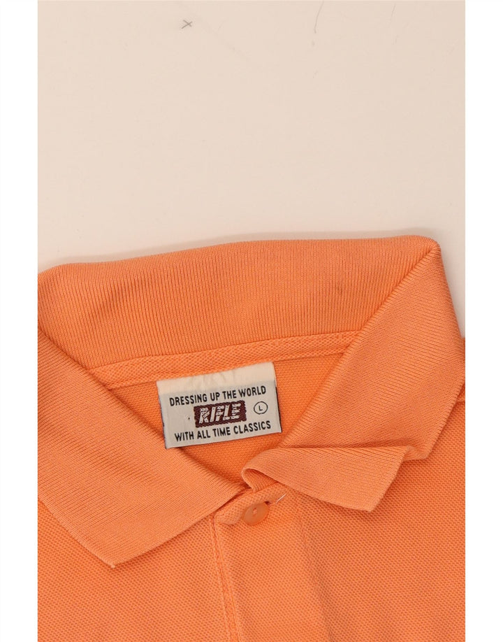 RIFLE Mens Polo Shirt Large Orange Cotton Vintage Rifle and Second-Hand Rifle from Messina Hembry 