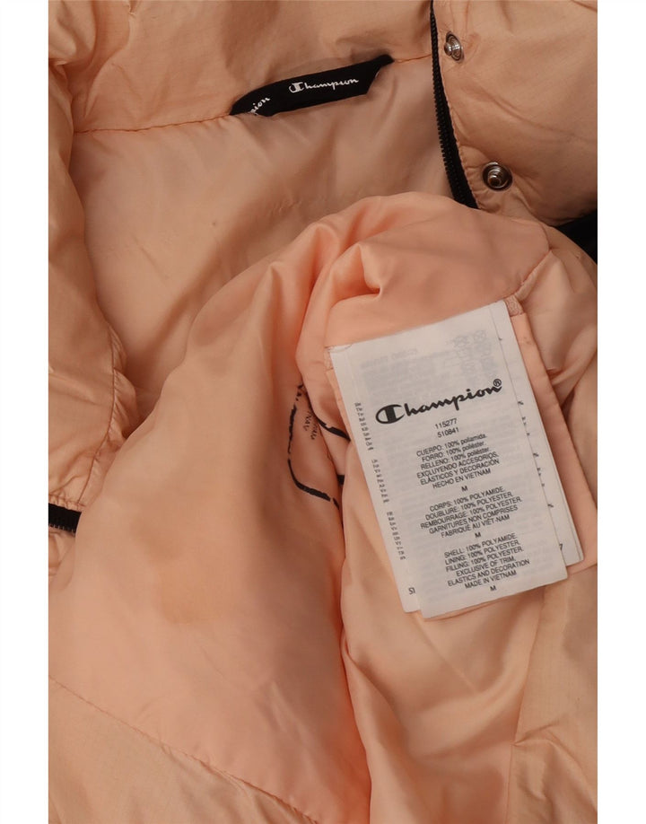 Jachetă căptușită cu grafică Champion pentru femei UK 14 Medium Orange Colorblock