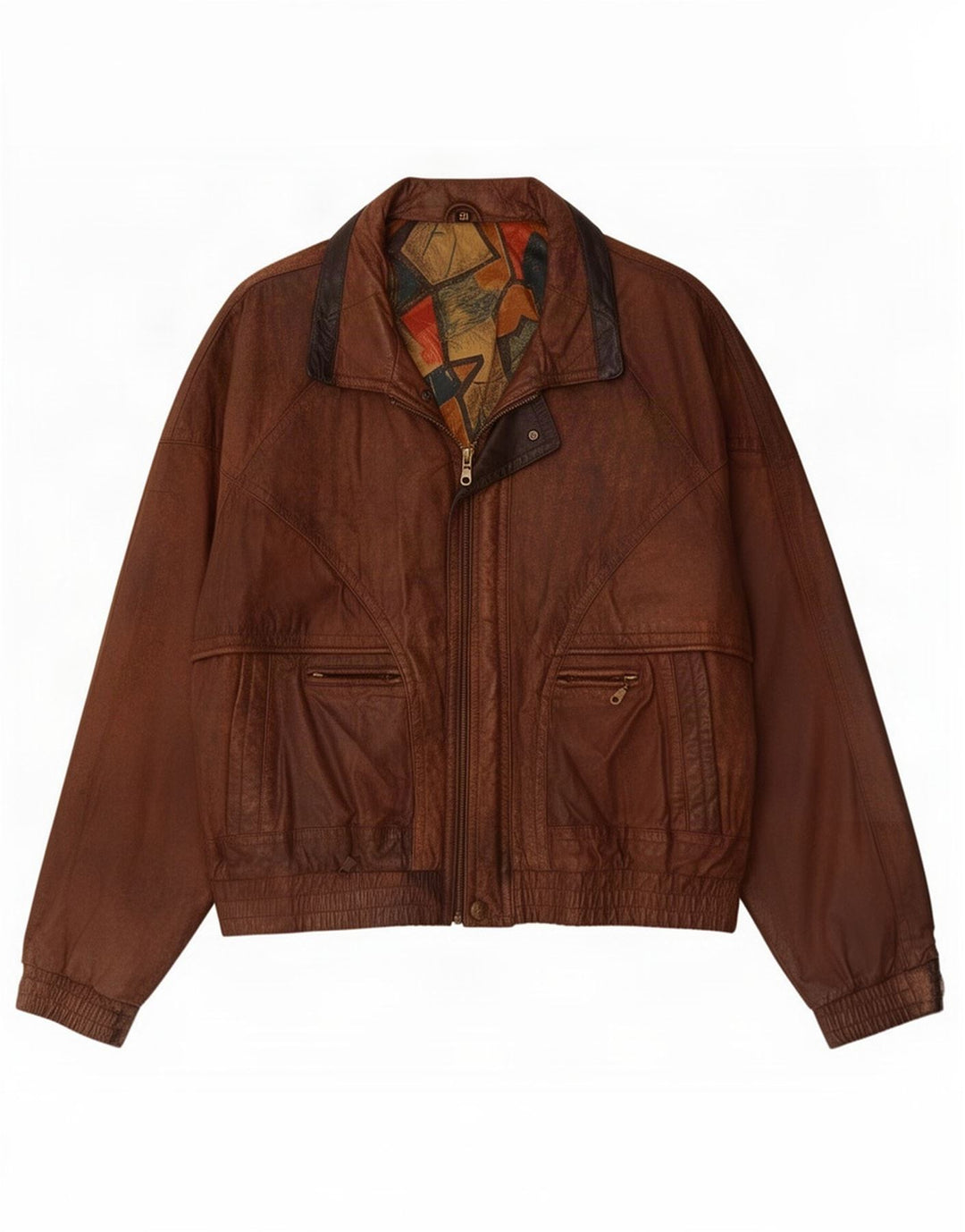 Jachetă de piele vintage pentru bărbați UK 42 XL maro