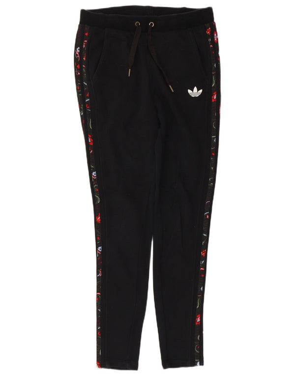 Pantaloni de trening Adidas pentru femei UK 8 Small Black Floral Bumbac