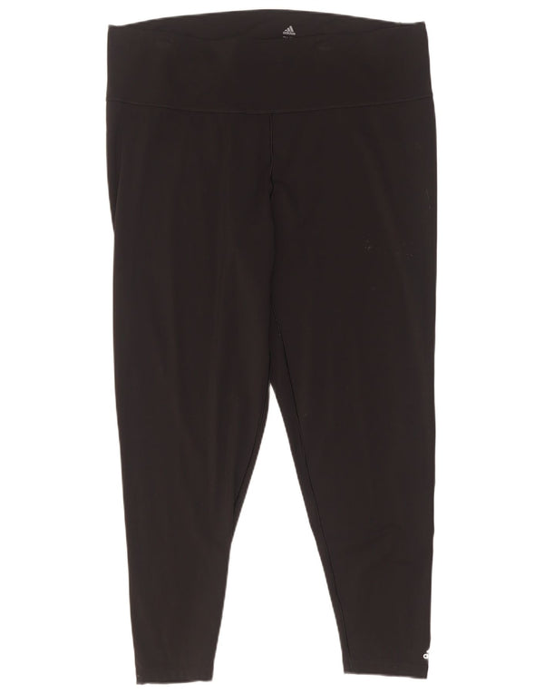 Leggings crop pentru femei Adidas UK 24/26 2XL Nylon negru