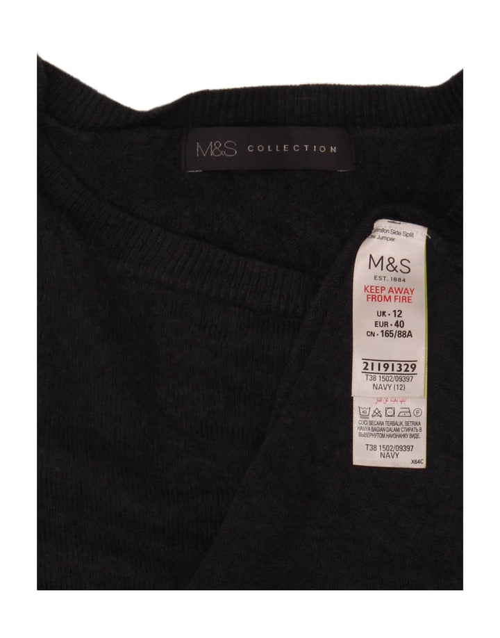 Pulover pentru femei Marks & Spencer cu decolteu triplu UK 12 Medium Bleumarin