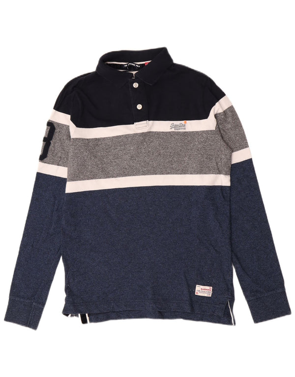 Tricou polo Rugby cu mânecă lungă Superdry pentru băieți 15-16 ani XL, albastru, bloc de culoare
