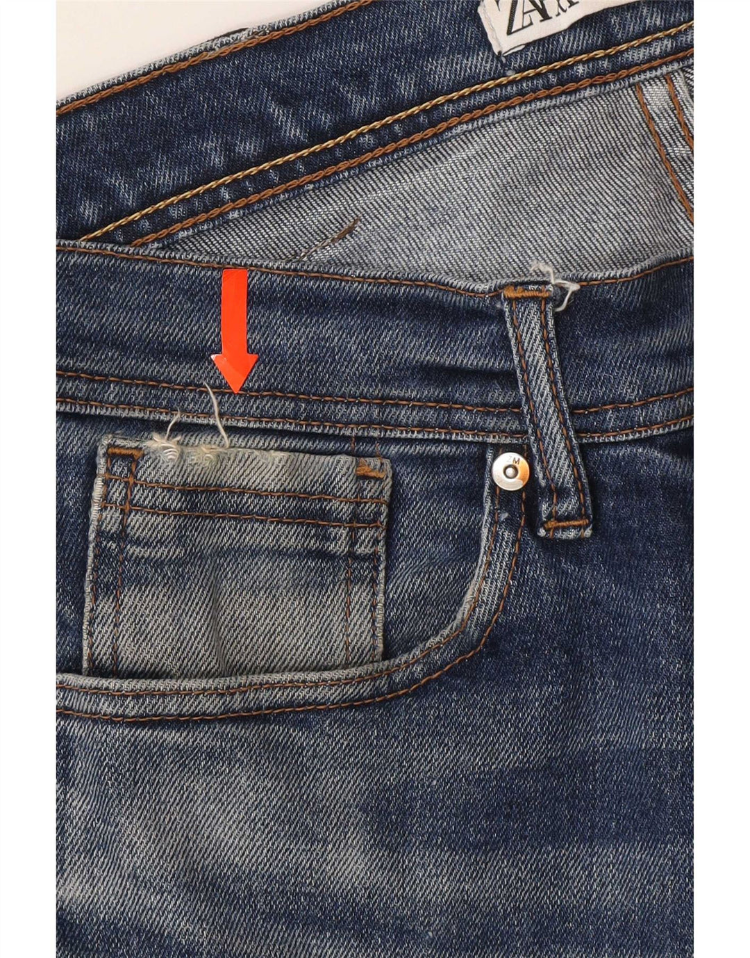 Blugi slim pentru bărbați Zara EU 42 Large W32 L30 Albastru