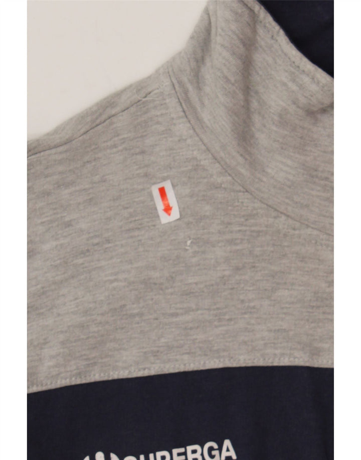 SUPERGA Womens Tracksuit Top Jacket UK 16 Large Grey Colourblock Cotton Vintage Superga and Second-Hand Superga from Messina Hembry 