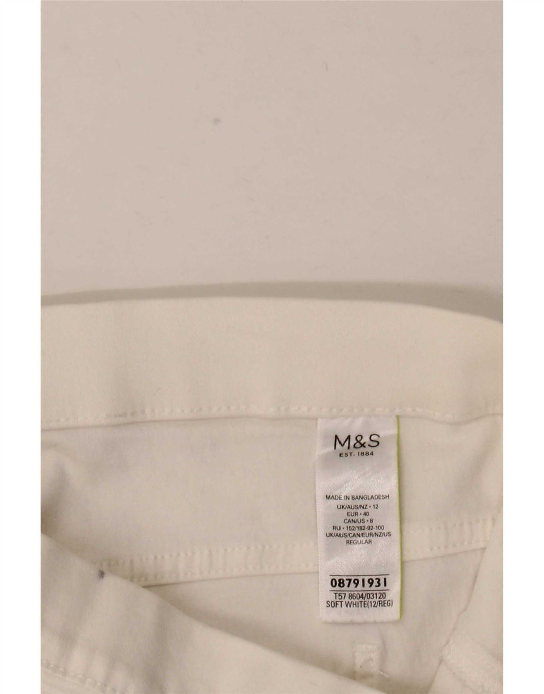Blugi jegging pentru femei Marks & Spencer UK 12 Medium L32 L28 Bumbac alb