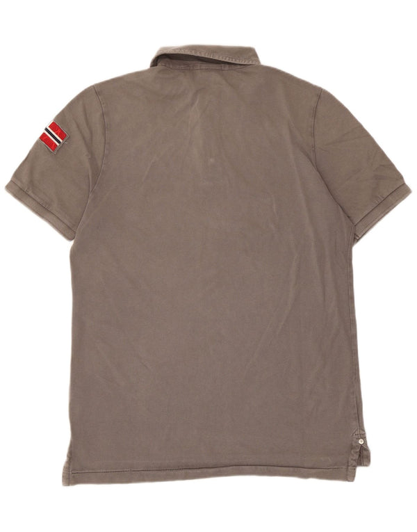 Tricou polo pentru bărbați Napapijri, bumbac gri mediu
