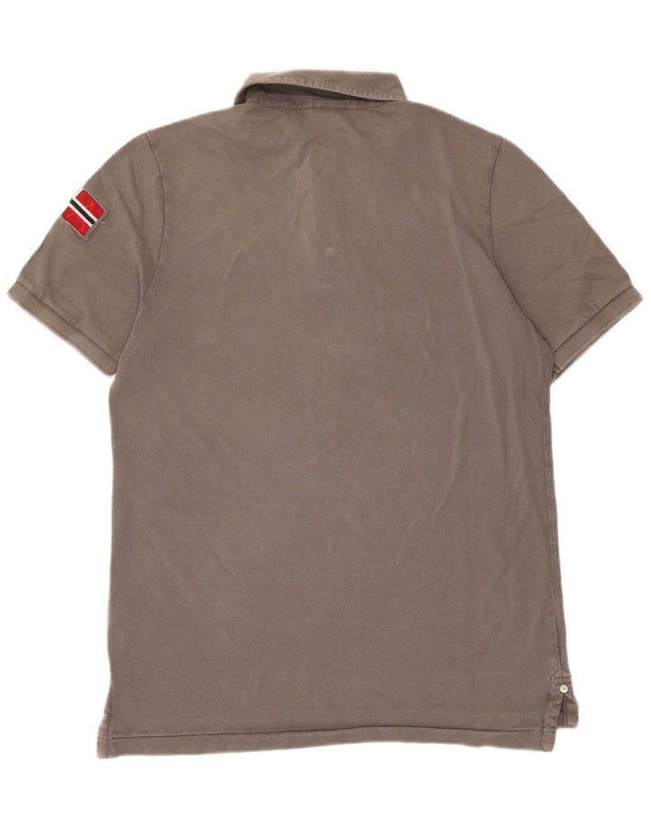 Tricou polo pentru bărbați Napapijri, bumbac gri mediu