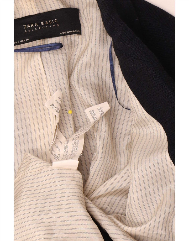 Jachetă Blazer deschisă pentru femei Zara UK 16 mare, albastru marin acrilic