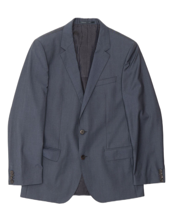 Jachetă Blazer pentru bărbați Hugo Boss cu 2 nasturi IT 48 Lână medie bleumarin