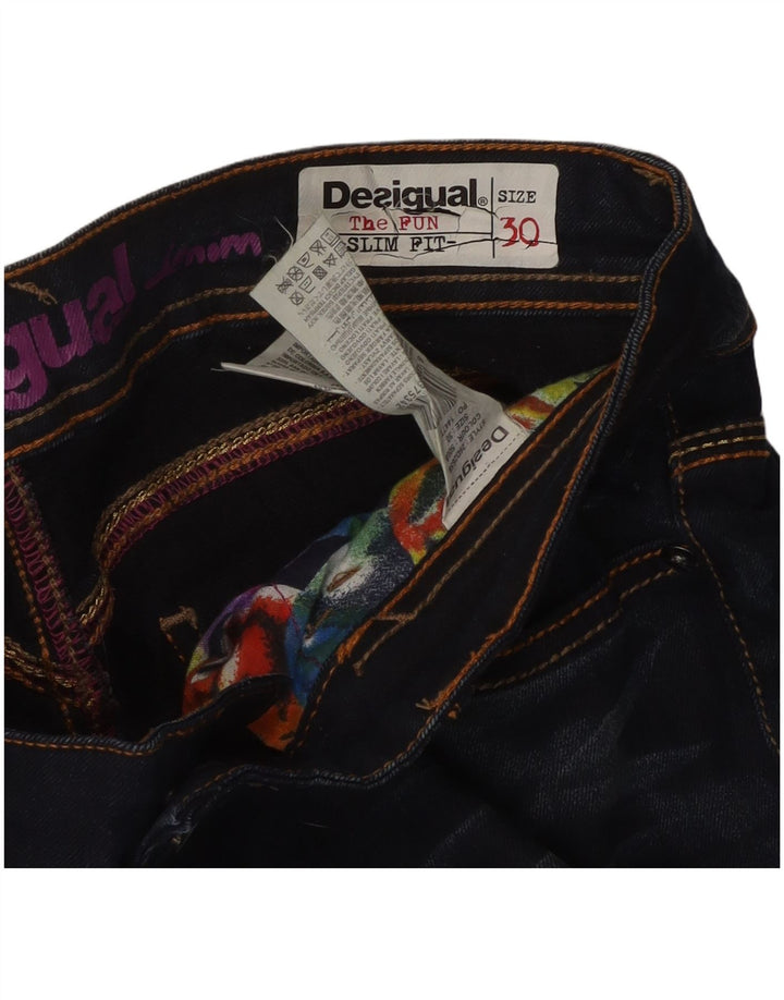 Blugi slim pentru femei Desigual W30 L32 bumbac bleumarin