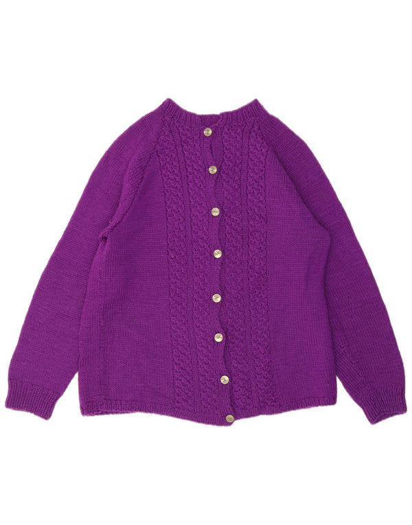 Pulover Cardigan Vintage pentru Damă UK 14 Violet Mediu