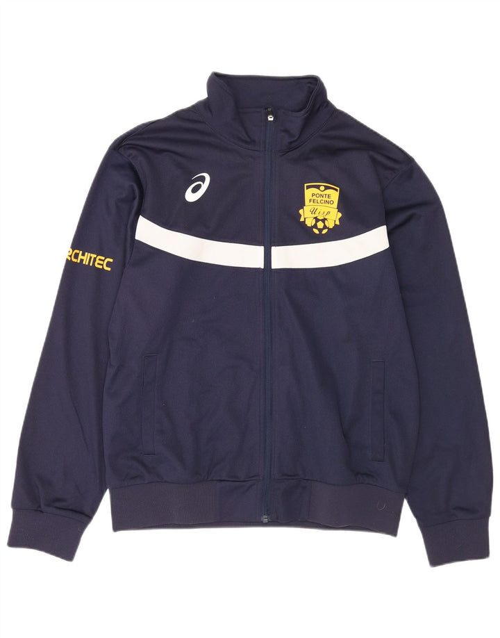 Jachetă de top pentru trening grafic ASICS pentru bărbați, mare, bleumarin, color block