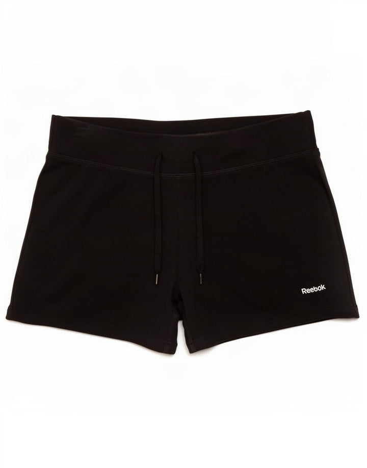 Pantaloni scurti sport Reebok pentru femei UK 14, bumbac mediu negru