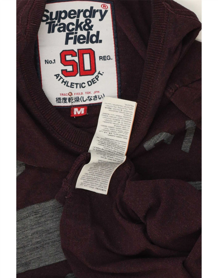 Tricou grafic pentru bărbați Superdry Top Medium Burgundy Bumbac