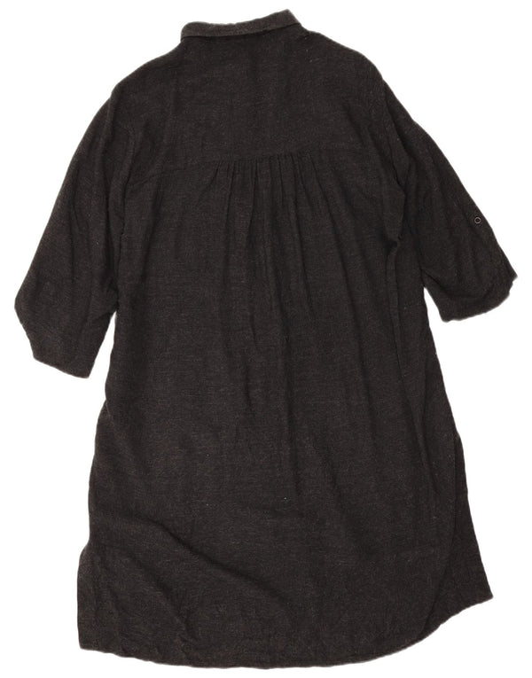 Rochie cămașă pentru femei Zara cu mâneci 3/4 UK 16 mare, gri, viscoză