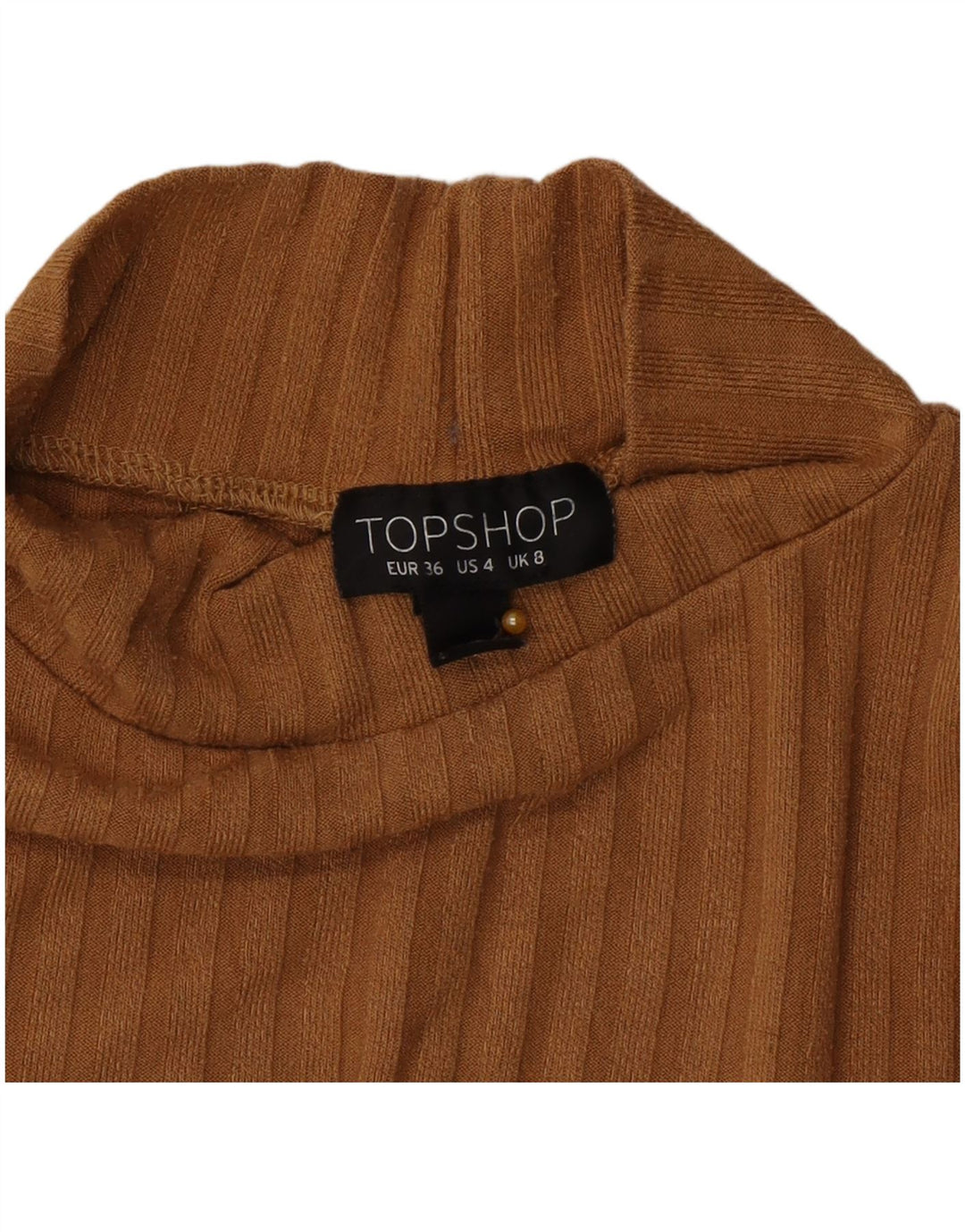 Topshop pentru femei Crop Top cu mânecă lungă UK 8 Small Brown