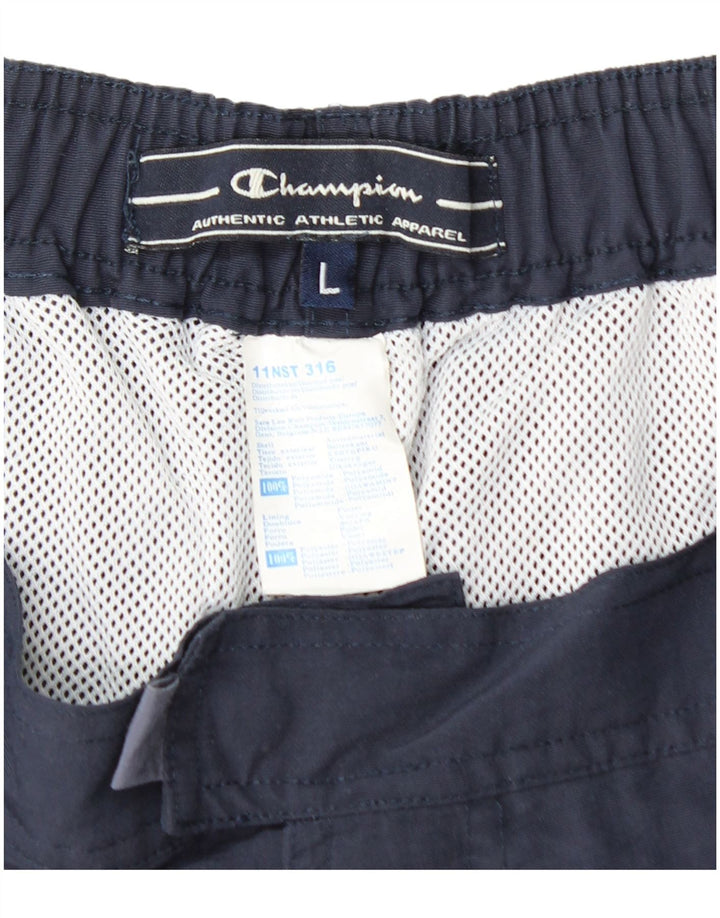 Pantaloni scurți de înot pentru bărbați CHAMPION, mari, albastru, poliamidă color bloc