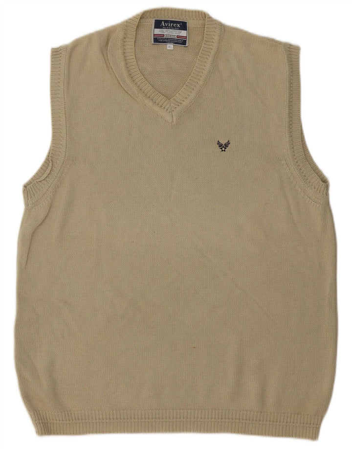 Avirex Mens Vest Tank Top XL Bej Bumbac
