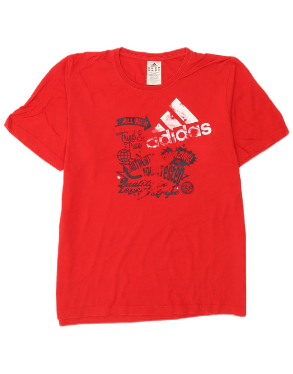 Tricou grafic pentru bărbați Adidas Top, bumbac roșu mediu