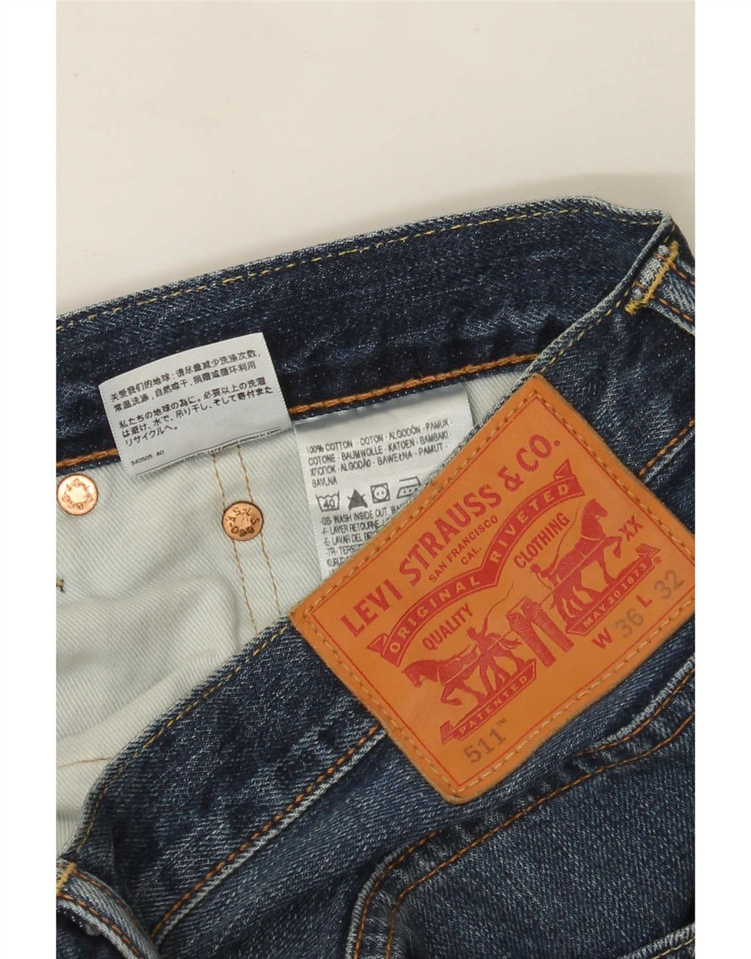 Blugi Levi's 511 Slim pentru bărbați W36 L32 Bumbac albastru