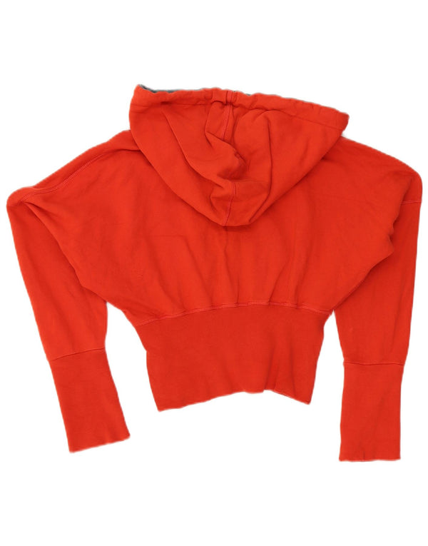 Levi's Crop Hoodie Jumper pentru femei UK 8 Small Orange Bumbac