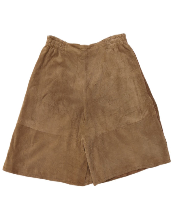 Pantaloni scurti vintage din piele intoarsa pentru femei W28 Bej mediu